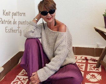Easy sweater knitting patterns, beginners knit pattern, sweater knitting pattern, hygge sweater, wool knit sweater,  knit sweater pattern
