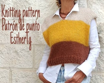 Easy Knit Pattern, Knitting Pattern for Women, Vest Knit Pattern