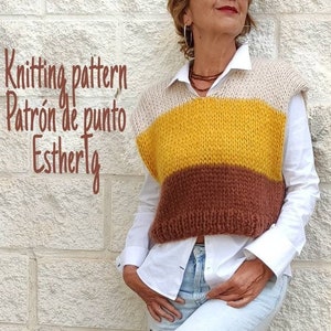 Easy knit pattern, knitting pattern for women, vest knit pattern, DIY begginers pattern, women vest knitting pattern, spring knit pattern