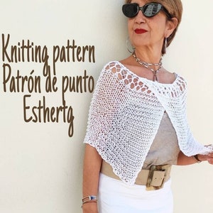 Knitting tutorial, easy knit pattern for summer, cotton knitting patterns for women, modern knit pattern, summer capelet, chic knit DIY