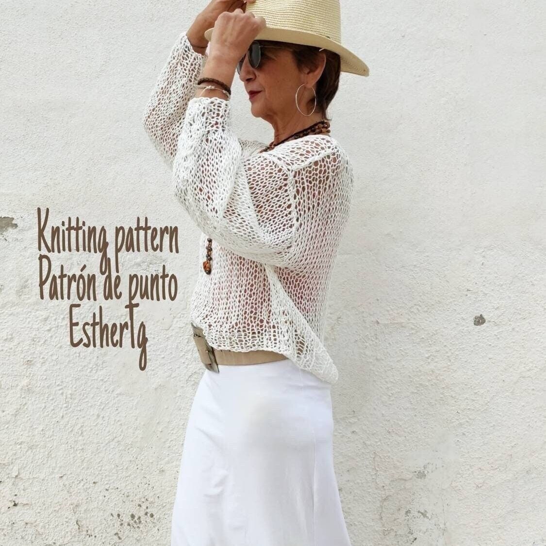 Jersey de punto patron sueter de verano mujer patrones dos agujas jersey facil dos agujas punto para principiantes Etsy Espana