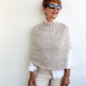 Women's Poncho Minimalist Wool Poncho Cozy Neutral - Etsy