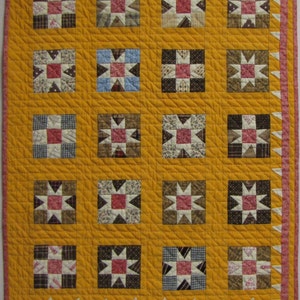 Miniature Cheddar Stars Over Moab   Antique Quilt Pattern