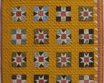 Miniature Cheddar Stars Over Moab   Antique Quilt Pattern