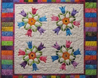 Batik Tulips Vintage Reproduction Quilt Pattern
