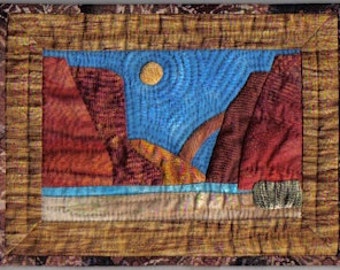 southwest landscape quilt pattern, applique, miniature, Moab