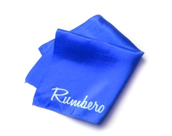 Blue scarf printed "Rumbero" for afro-cuban dancers.