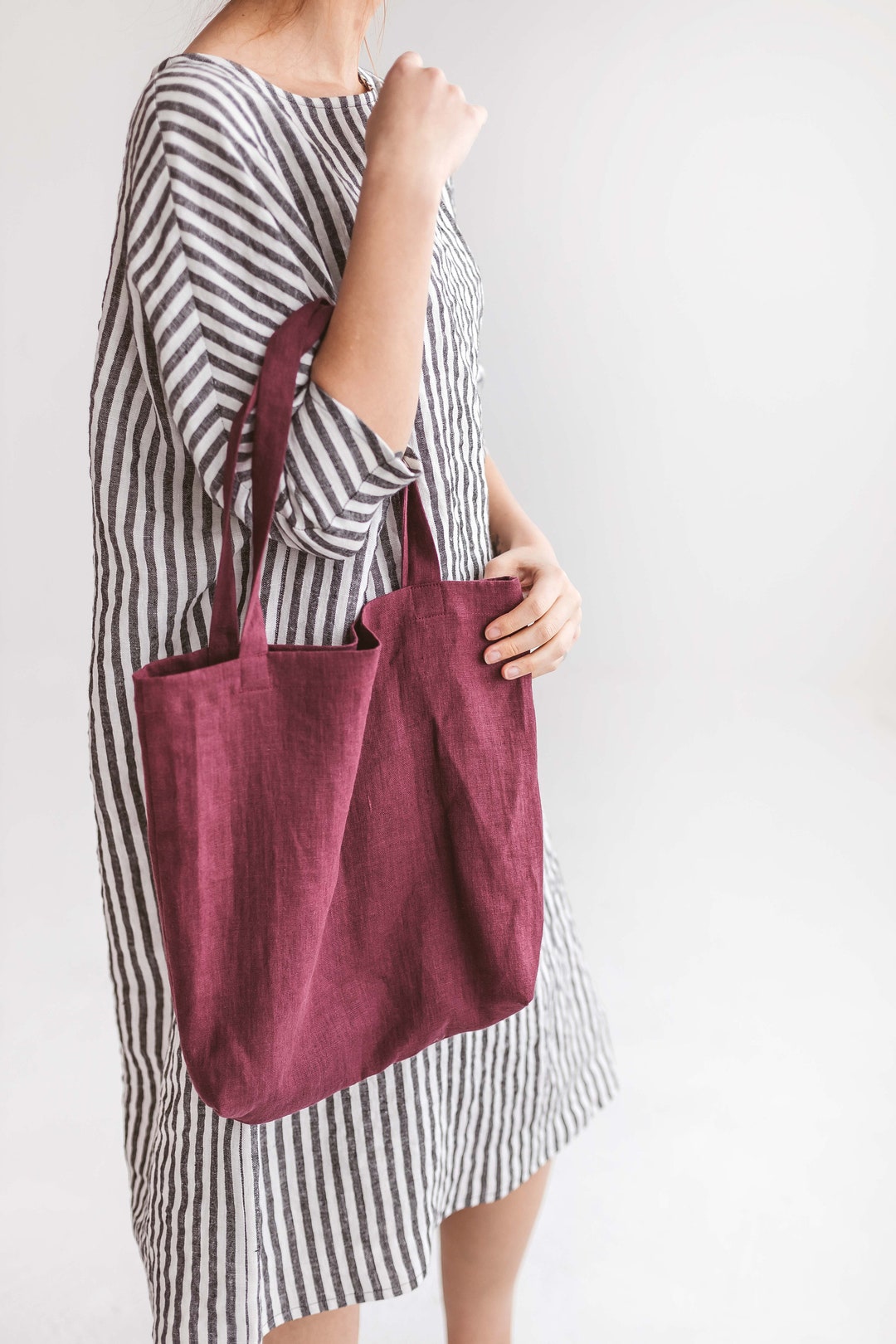 Washable Zero Waste Shopping Bag, Linen Tote Bag, Shopping Bag, Linen