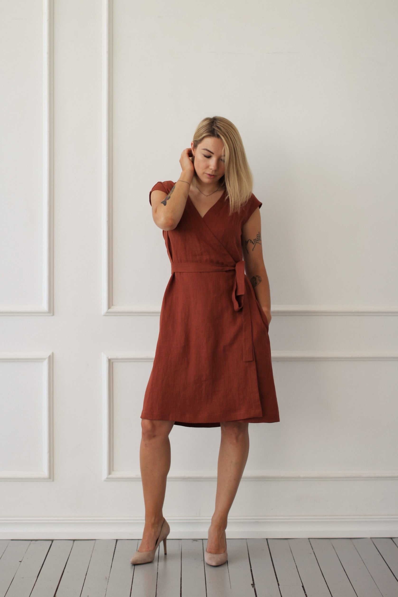 Wrap dress pockets Clearance