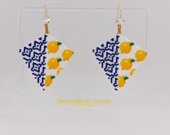 Modello orecchini Summer Lemonade Vibe -/ orecchini in peyote e spina di pesce / modello orecchini / modello / modello orecchini con perline