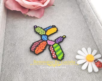 Cute Colorful Ballon Dog pattern | earrings PDF  Pattern | Brick stitch  |bag accessory | rainbow  pattern | necklace | keychain