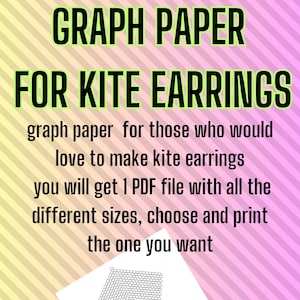 Peut inclure: Trois modèles de papier quadrillé imprimables pour réaliser des boucles d'oreilles en forme de cerf-volant. Les modèles sont en forme de cerf-volant et imprimés sur du papier blanc. Le texte "RJBYŁuciela All Rights Reserved" est en bas de la page.