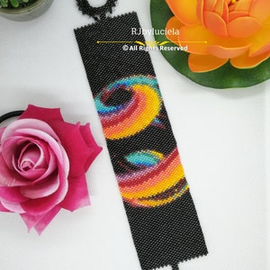 Schema Peyote "Una galassia di colori" / Schema per bracciale in PDF / Schema con perline / Schema con perline peyote / Schema peyote