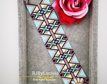 Catalina Summer Peyote Pattern- Odd Count  | seed bead pattern | peyote beaded pattern |Bracelet PDF pattern | bracelet pattern