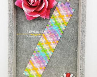 Spring Pastel  Peyote Pattern- Odd Count | Bracelet PDF pattern |seed bead pattern | peyote beaded pattern  | spring pattern