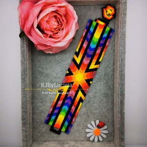 Endless Rainbow Peyote Pattern- Odd Count bracelet pattern | seed bead pattern | peyote beaded pattern | peyotebracelet | braceletpattern