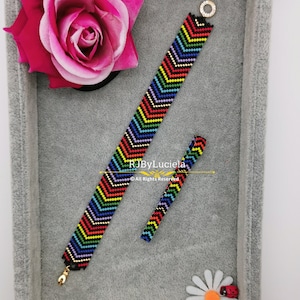 Point me to the Rainbow - odd peyote | peyoted pattern | peyote bracelet  | seed bead pattern | peyote beaded pattern | peyote pattern