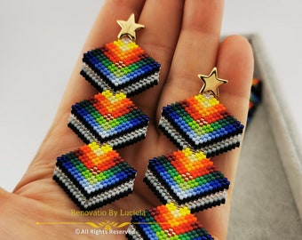 Arrows above Arrows earrings | brick stitch earrings | earrings pattern |  brick stitch pattern | beaded earrings pattern