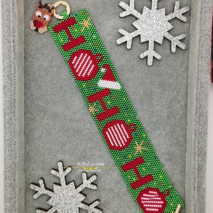 Christmas Ho Ho Ho Peyote Pattern- Even Count | peyoted pattern | peyote bracelet  | seed bead pattern | peyote beaded pattern | peyote
