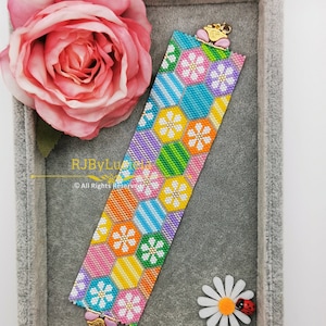 Easter Flowers Peyote Pattern- Even Count| peyoted pattern | peyote bracelet  | seed bead pattern | peyote beaded pattern | peyote beaded