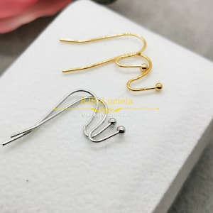 18k vergoldet Messing Ohrhaken | Ohrringe Haken | Ohrhaken für die Schmuckherstellung | Ohrringe Haken gold | perlen zubehör