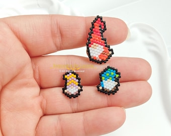Mini Cute Gnome Earrings Pattern- Brick Stitch| earrings pattern | gnome pattern| beaded earrings pattern | Earrings PDF pattern