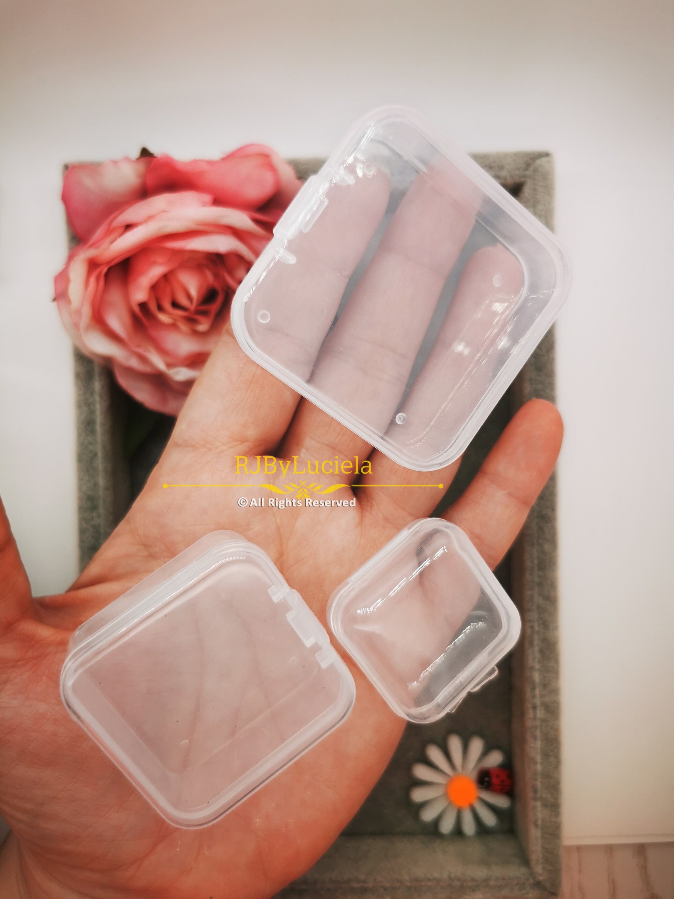 50pcs-clear/ Frost PVC Plastic Folding Packaging Small Square Box