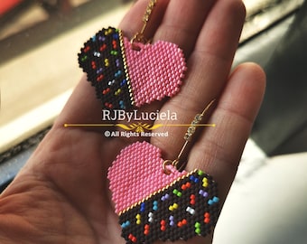 Sprinkles of Love  earrings  Pattern Brick Stitch | brick stitch earrings |earrings pattern |  brick stitch pattern | Earrings PDF pattern