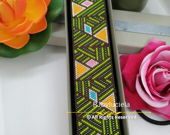 Sommer Blocks Peyote Muster - gerade zählen | Peyote Muster | Peyote Armband | Rocailles Muster | Peyote Perlenmuster | Peyote Muster