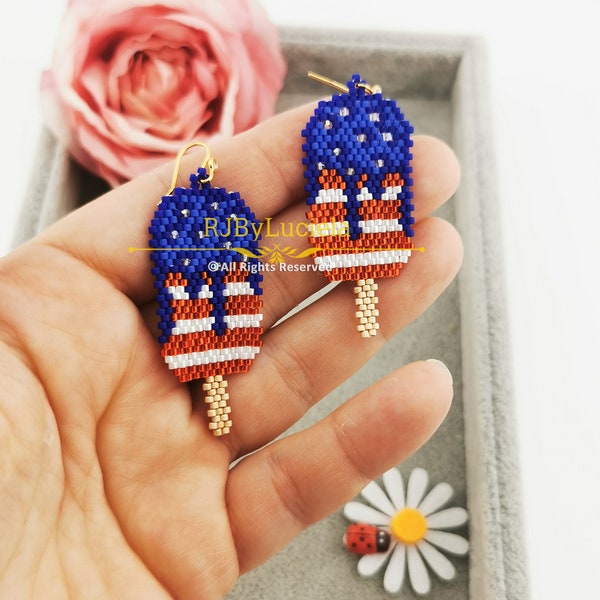 Ice cream Earrings Pattern- Brick Stitch | brick stitch earrings |earrings pattern |  brick stitch pattern | beaded earrings pattern