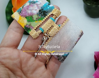 Free To Fly クラスプチュートリアルのみ | ビーズクラスプチュートリアル | ペヨーテ PDFパターン | シードビーズパターン | クラスプチュートリアル ビーズクラスプ