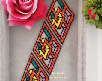 Verbindungsenden Peyote-Muster - Even Count | Peyote Muster | Peyote Armband | Rocailles Muster | Peyote Perlenmuster | schwarz