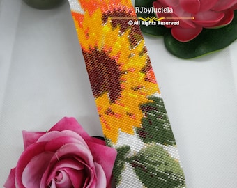 The Sun in A Flower Peyote Pattern | peyoted pattern | peyote bracelet  | seed bead pattern | peyote beaded pattern  | peyote pattern