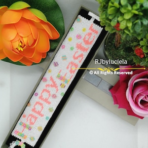 Happy Easter  Peyote Pattern- Even Count| Bracelet PDF pattern | seed bead pattern | peyote beaded pattern | peyote beaded