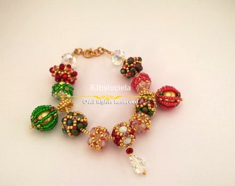 クリスマス パンドラ ブレスレットのチュートリアル - 英語 | ビーズ ブレスレットのチュートリアル | ブレスレット PDF チュートリアル |