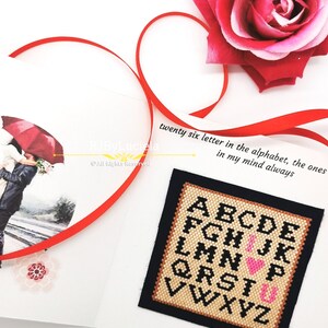 The ABC of Love Peyote Pattern | Odd Count |Mini Tapestry | seed bead pattern | peyote PDF pattern | Peyote love pattern |peyote Tapestry image 1