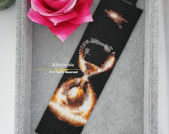 Licht durch das Glas Peyote Muster - Even Count |Armband PDF Muster | Rocailles Muster | Peyote Perlenmuster | schwarz