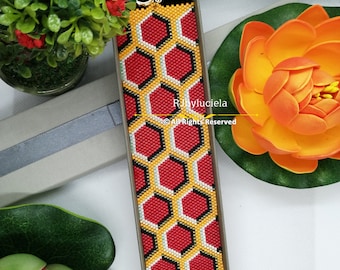 3D HONEYCOMB PEYOTE Pattern | peyoted pattern | peyote bracelet  | seed bead pattern | peyote beaded pattern | peyote