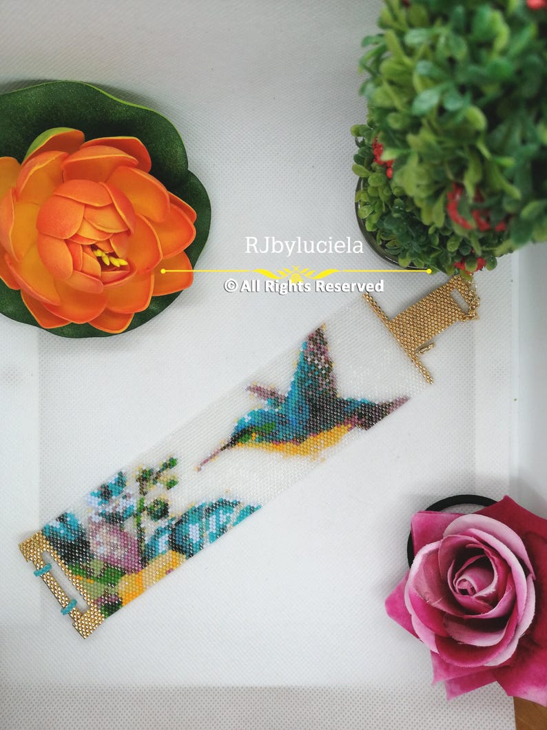 Free To Fly Peyote Pattern- Even Count bracelet pattern | seed bead pattern |peyote beaded pattern | bracelet PDF pattern | bracelet pattern image 1