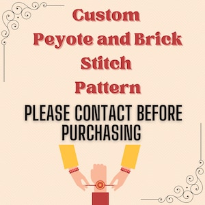 Custom Peyote and brick stitch Pattern| peyoted pattern | brick stitch pattern | seed bead pattern | peyote beaded pattern  | peyote