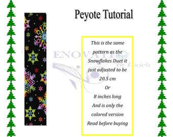 Flakes of Snow Pattern - Even Count | peyoted pattern | peyote bracelet  | seed bead pattern | peyote beaded pattern | peyote