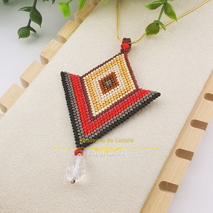 Red Highlights necklace necklace pattern | earrings  Pattern | Brick stitch | peyoted pattern | heart earrings | rainbow | love pattern