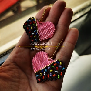 Sprinkles of Love  earrings  Pattern Brick Stitch | brick stitch earrings |earrings pattern |  brick stitch pattern | beaded earrings patter