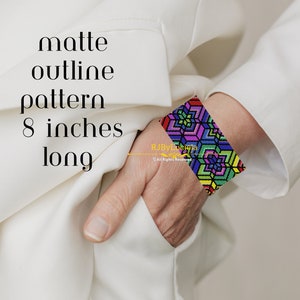 Modello opaco Contorno da 8 pollici - Conteggio dispari / modello peyote / braccialetto peyote / modello di perline di semi /modello di perline di peyote /modello di peyote