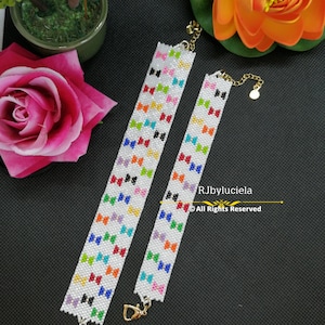 Pretty Little Bows Mother Daughter Peyote Pattern- Odd Count | Peyoted ...