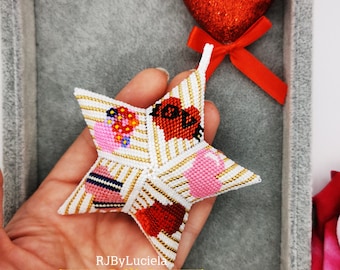 Mijn liefde Star-tutorial - Engels | kralen ster | 3D Peyote kralenster | peyoted-patroon | peyote ster-tutorial | peyote-ster
