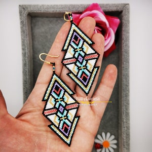 Catalina Summer Earrings Pattern- Brick Stitch| brick stitch earrings | earrings pattern |  brick stitch pattern | beaded earrings pattern