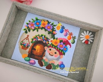 Flowers for Easter Tapestry Pattern  tapestry |Peyote Pattern |Peyote Mini Tapestry | Peyoted Pattern |beaded pattern