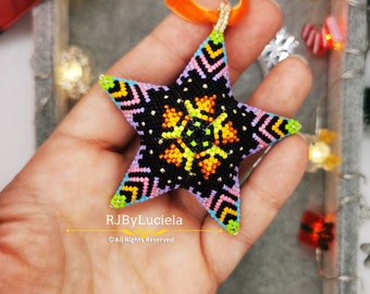 Flaked Star Tutorial- English | peyote star | 3d peyote star | beaded star pattern | Peyote star patterns