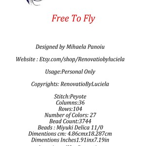 Free To Fly Peyote Pattern- Even Count bracelet pattern | seed bead pattern |peyote beaded pattern | bracelet PDF pattern | bracelet pattern image 5
